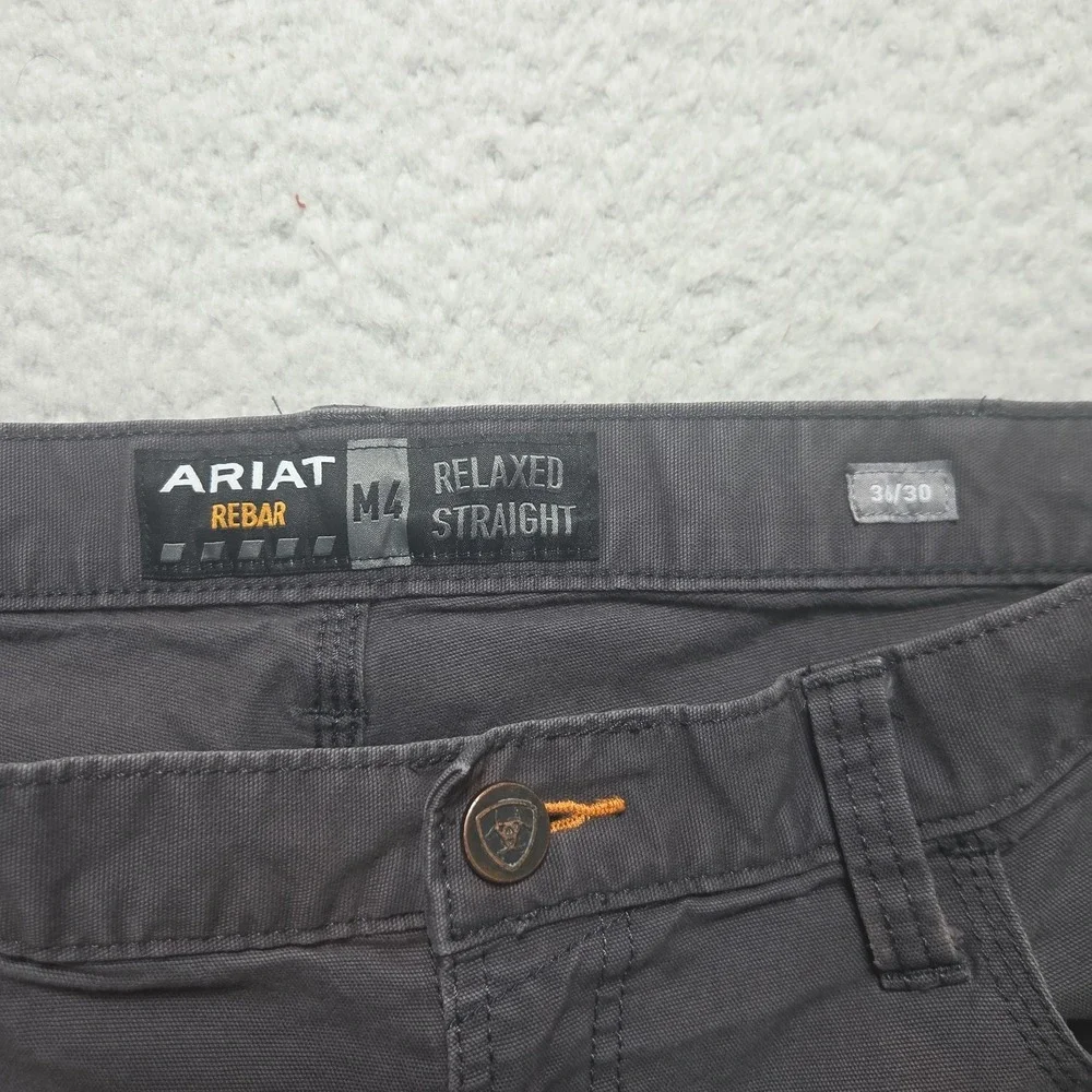 Ariat Rebar M4 Relaxed Straight Pants Grey 36x28 Distressed Work Pants